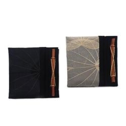 'Handmade Banana Bark and Kupu-Kupu Leaf Notebook (Pair)'