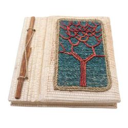 'Hand-Crafted Eco-Friendly Natural Fiber Tree-Themed Journal'