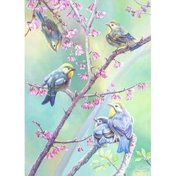 Meeting,'Signed Acrylic Painting on Canvas'