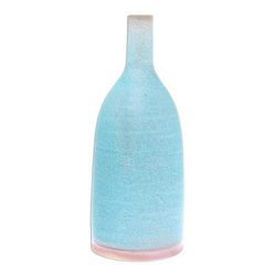 Spring Water,'Light Blue Ceramic Vase Crafted in Thailand'