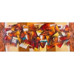 Ancestral Corpus,'Abstract Oil Painting in Brown from Peru'