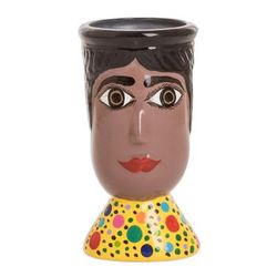 'Hand-Painted Dotted Ceramic Flower Pot from Guatemala'