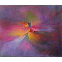 'Tools of the Universe' Abstract Oil On Canvas Original Painting from Peru