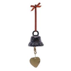Elephant Love,'Decorative Brass Heart-Themed Bell'