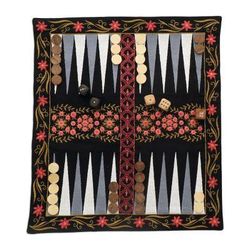 Ganga Garden in Pink,'Canvas Travel Backgammon Set'