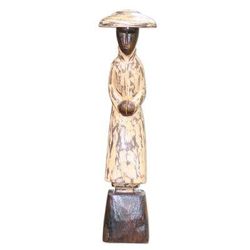 Coldness,'Hand Carved Albesia Wood Figure Statuette'