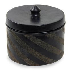 Ceramic jar, 'Zebra Swirl'