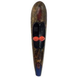 Little Woman,'Stunningly Painted Hand Carved African Sese Wood Mask'