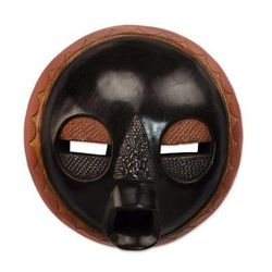 Good to Love,'Handcrafted Black Sese Wood African Wall Mask from Ghana'
