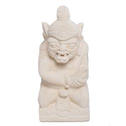 Tualen,'Hand-Carved Sandstone Sculpture of Tualen from Bali'