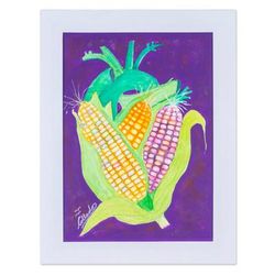 Corn Heart,'Watercolor Expressionist Corn Painting from Mexico'