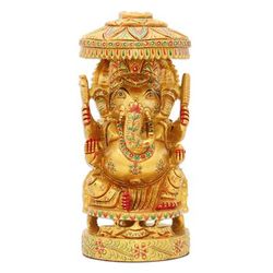 'Hand-Painted Traditional Ganesha Sculpture Crafted in India'