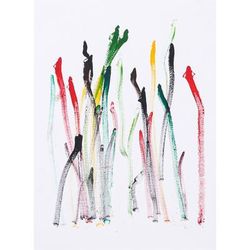 Jungle Festive II,'Colorful Acrylic Abstract Painting by Young Elephant Artist'