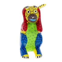 Excited Monkey,'Wood Monkey Alebrije Figurine Carved and Painted by Hand'