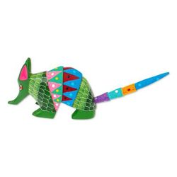 Scales and Dreams,'Mexican Handmade Copal Wood Armadillo Alebrije Figurine'
