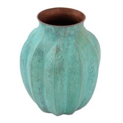 Antique Lines,'Antiqued Copper Vase from Mexico'