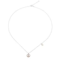Heart for Peace,'Rose Gold Accented Sterling Silver Peace Necklace'