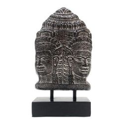 Two Faces of Buddha,'Handcrafted Cement Buddha Statuette from Java'