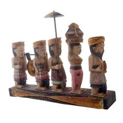 Balinese Ceremony,'Hand Carved Balinese Ceremonial Wood Statuette'