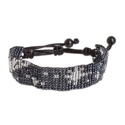 'Star-Themed Glass and Plastic Beaded Wristband Bracelet'