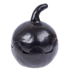 Pumpkin,'Mexican Barro Negro Pumpkin-Shaped Handmade Decorative Box'