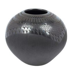 Paquimé Dream,'Handcrafted Barro Negro Paquimé Decorative Vase from Mexico'
