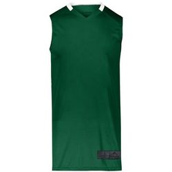 Augusta Sportswear 1730 Athletic Step-Back Basketball Jersey T-Shirt in Dark Green/White size 3XL | Polyester