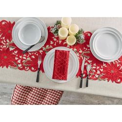 Jacquard Napkins, Set of 4 by Prepac Manufacturing in Red