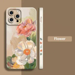 Coque de téléphone à jolies fleurs d'interconnexion coque souple pour iPhone 15 14 13 12 11 Pro