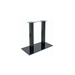 Steel Dual Column Conference Table Base in Black or Chrome - Single Leg
