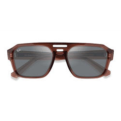 Unisex s aviator Transparent Brown Eco Friendly,Plastic Prescription sunglasses - Eyebuydirect s Ray-Ban RB4397 Corrigan