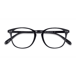 Unisex s round Black Plastic Prescription eyeglasses - Eyebuydirect s Record