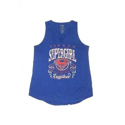 Superman Tank Top Blue Plunge Tops - Kids Girl's Size 11