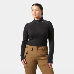 Helly Hansen Women's Lifa Merino Midweight 1/2 Zip Base Layer Black L