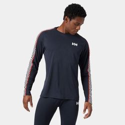 Helly Hansen Men's Lifa Active Stripe Crew Baselayer Top Navy XL