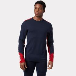 Helly Hansen Men's Lifa Merino Midweight Crew Base Layer Navy L
