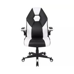 Office Depot RS Gaming RGX Faux Leather High-Back Gaming Chair, Black/White