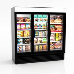 Hussmann VRL3B1A 78 1/4" 3 Section Display Freezer w/ Swing Door - Bottom Mount Compressor, Black, 120v, Reach-in, White