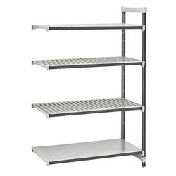Cambro EXA242472VS4480 24" NSF 4-Tier Polymer Shelf Kit - Camshelving Elements XTRA, 24"W, 72"H, Gray