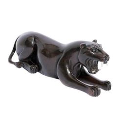 Ebony statuette, 'Fierce Tiger'