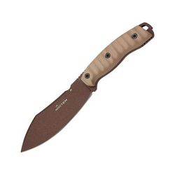 Hydra Knives Noctem Fixed Blade Knife 10.25in Overall 5.5in Copper Oxide K110 Tool Steel Blade Tan Sculpted G10 Handle Tan Kydex Belt Sheath HK-08