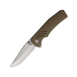 Dark Bolt Design Stratus BoltLock Tan DP Folding Knife 4.38in Closed 3.25in Satin CPM-20CV Stainless Drop Point Blade Desert Tan G10 Handle