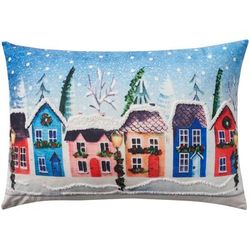 "Mina Victory Holiday Pillows Love Crab W/ Mittens Multicolor Throw Pillows 14" x 22" - Nourison 798019087562"