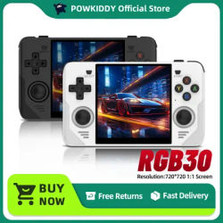POWKIDDY RGB30 Retro Pocket 720*720 4 Inch Ips Screen Built-in WIFI RK3566 Open-Source Handheld Game Console Children's Gifts