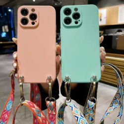 Classic Strap Case For Xiaomi Redmi Note 14 13 12 Pro Plus 12S 12C 13C 14C 14S 14T 11 Crossbody Lanyard Neck Cord Silicone Cover