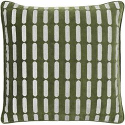 Kerra 20" Square Modern Cotton Medium Green Throw Pillow - Boutique Rugs