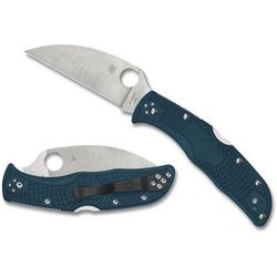 Spyderco Endela Lightweight Wharncliffe K390 Folding Knife 3.42in K390 Steel Plain Blade Blue FRN Handle C243FPWK390