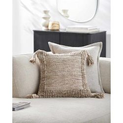 Souma 20" Square Modern Tan Outdoor Throw Pillow - Boutique Rugs