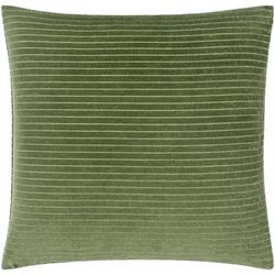 Rawya 20" Square Modern Cotton Olive Throw Pillow - Boutique Rugs