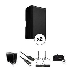 QSC K10.2 Two-Way 10" 2000W Powered Portable PA Speaker Kit with Flight Case, S K10.2